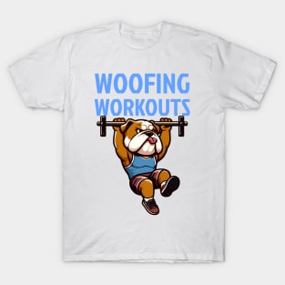 Woofing Workouts: Bulldog's Pull-Up Challenge T-Shirt